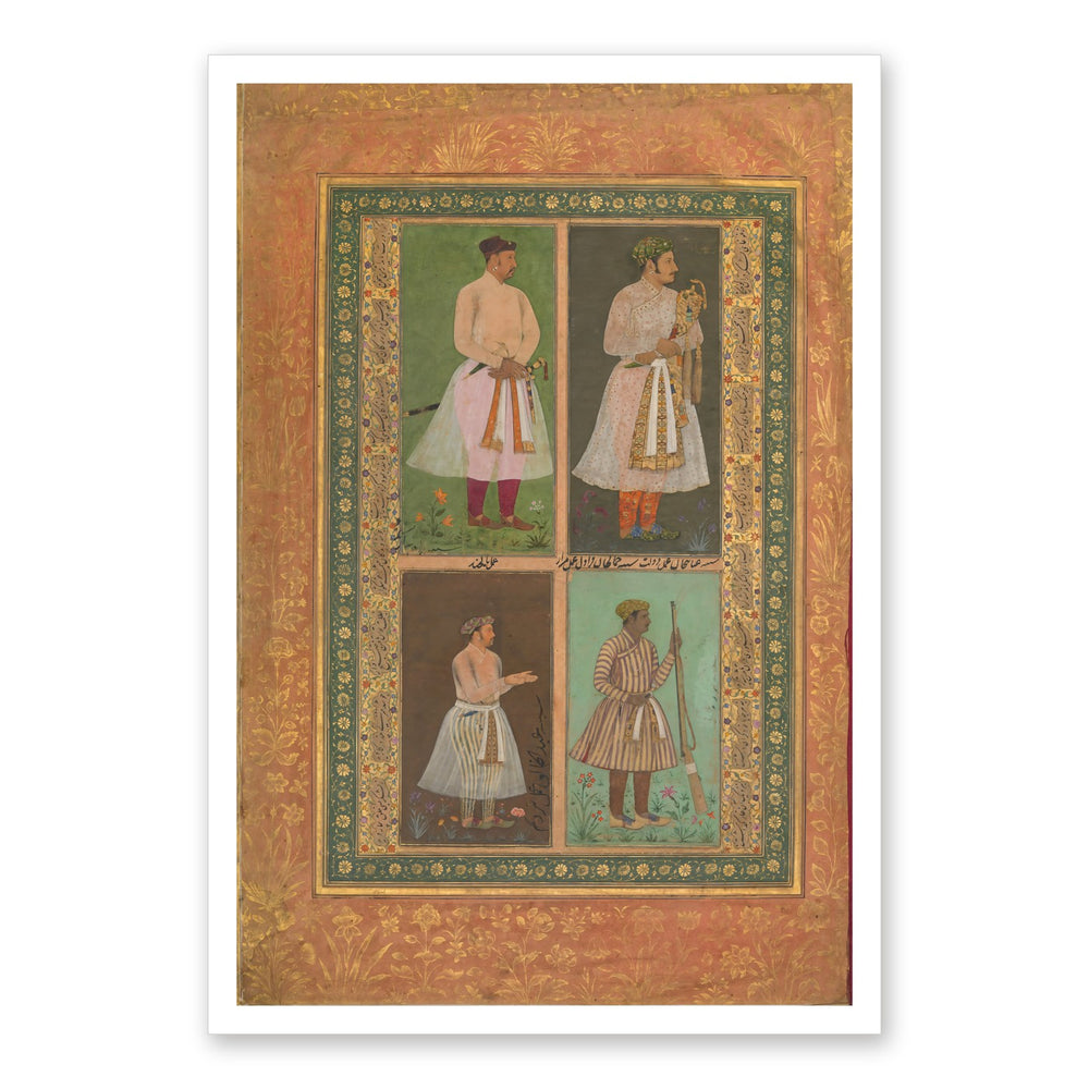 Four Portraits from the Shah Jahan Album — Restored Mughal Wall Art — view 7