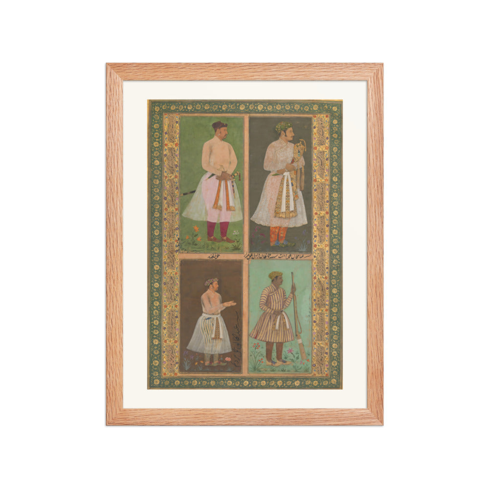 Four Portraits from the Shah Jahan Album — Restored Mughal Wall Art — view 2