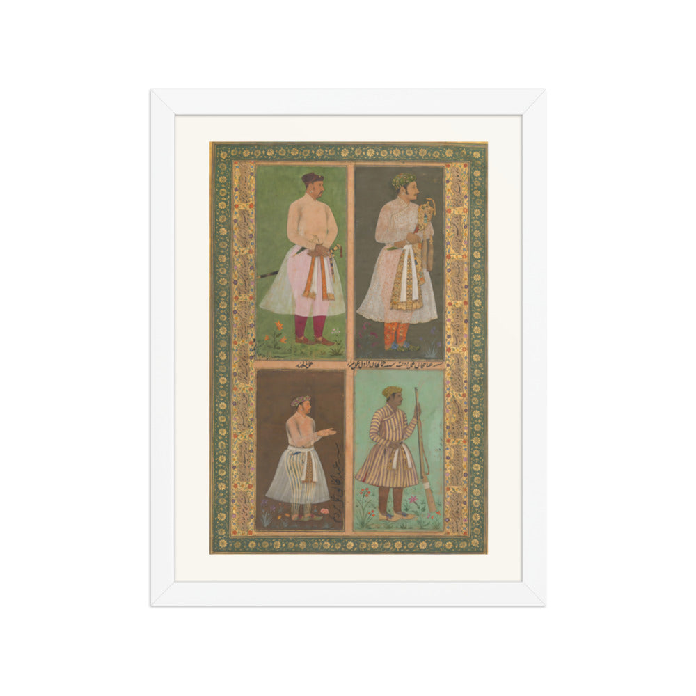Four Portraits from the Shah Jahan Album — Restored Mughal Wall Art — view 3