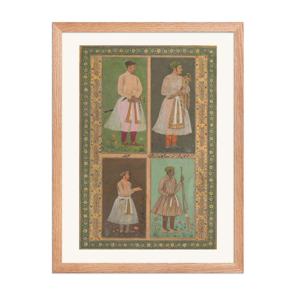 Four Portraits from the Shah Jahan Album — Restored Mughal Wall Art — view 5
