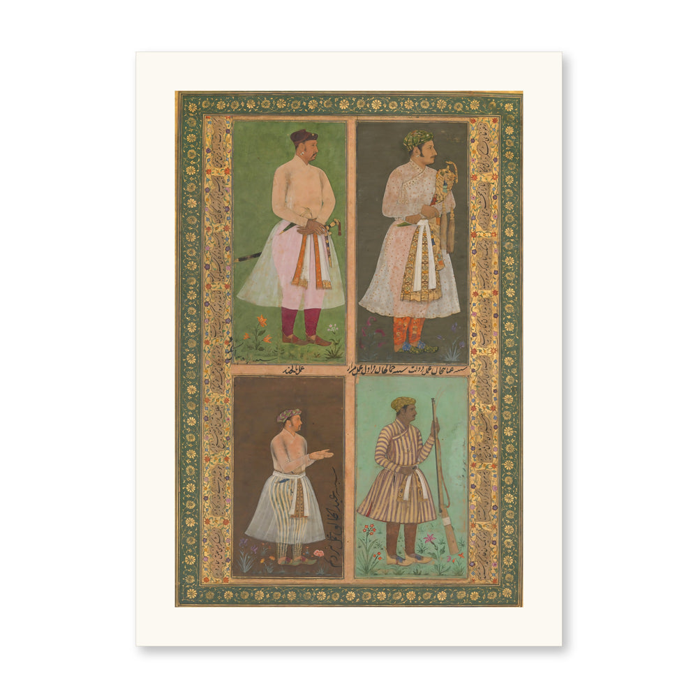 Four Portraits from the Shah Jahan Album — Restored Mughal Wall Art — view 10