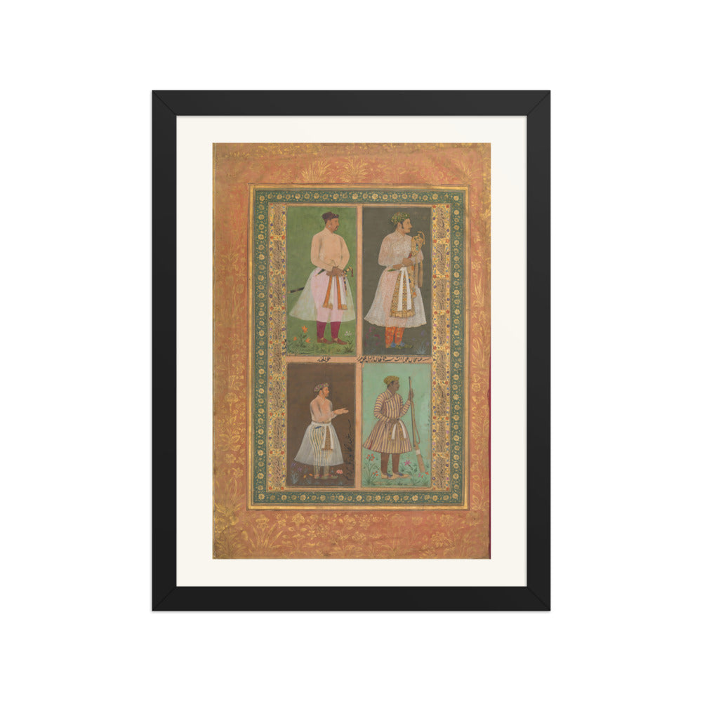 Four Portraits from the Shah Jahan Album — Restored Mughal Wall Art — view 2