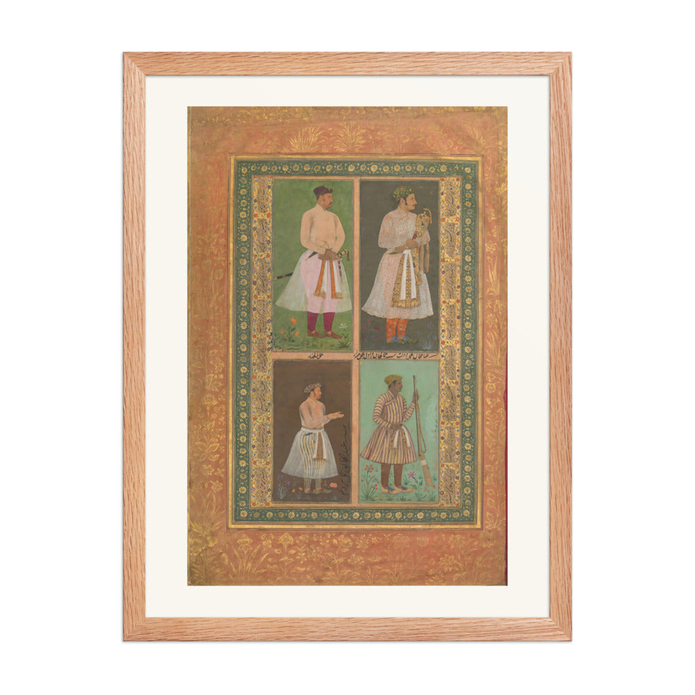 Four Portraits from the Shah Jahan Album — Restored Mughal Wall Art — view 3