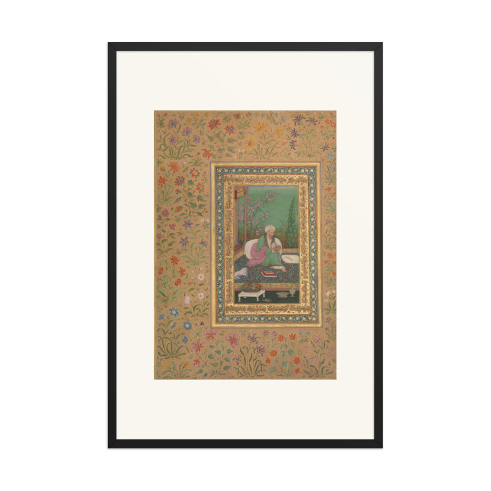 Haji Husain Bukhari — Folio from the Shah Jahan Album | Restored Mughal Wall Art — view 8