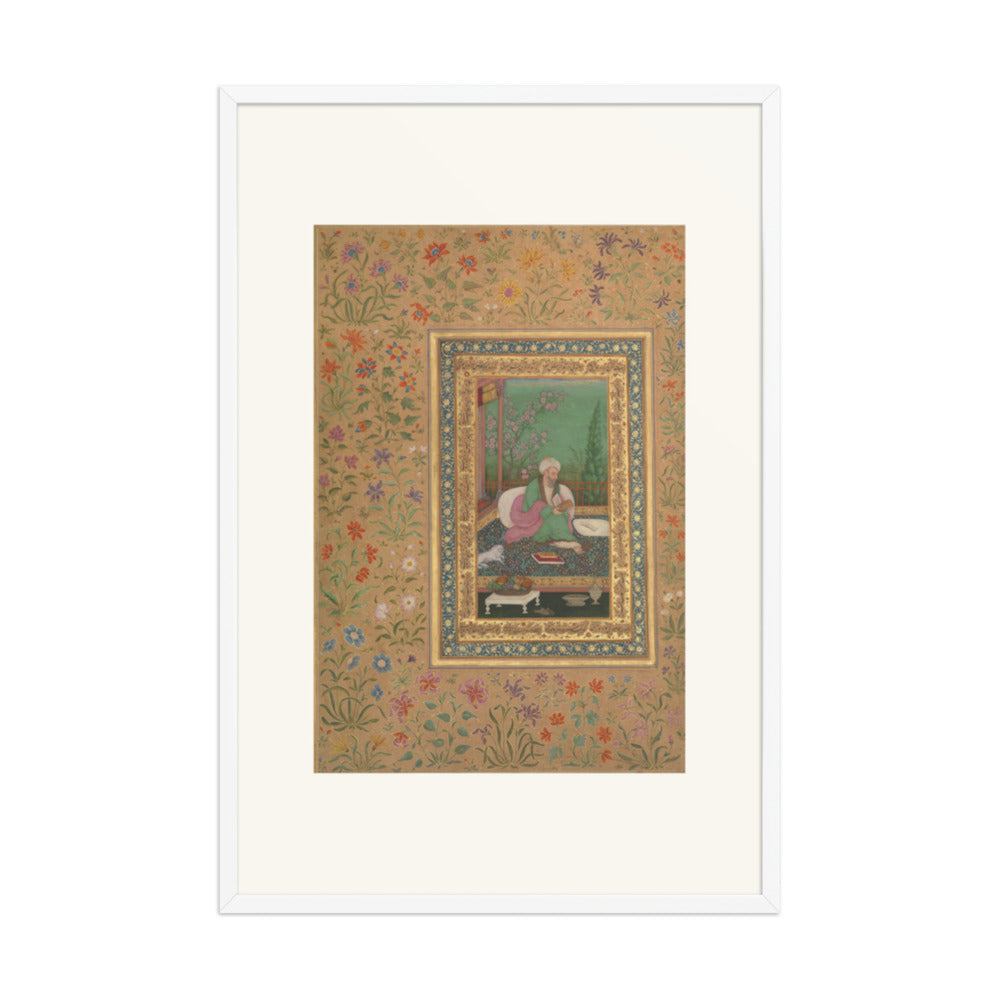 Haji Husain Bukhari — Folio from the Shah Jahan Album | Restored Mughal Wall Art — view 10