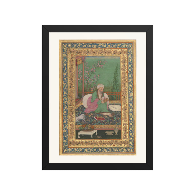 Haji Husain Bukhari — Folio from the Shah Jahan Album | Restored Mughal Wall Art