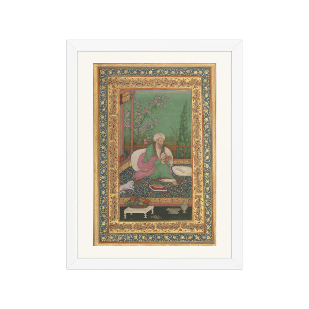 Haji Husain Bukhari — Folio from the Shah Jahan Album | Restored Mughal Wall Art — view 3