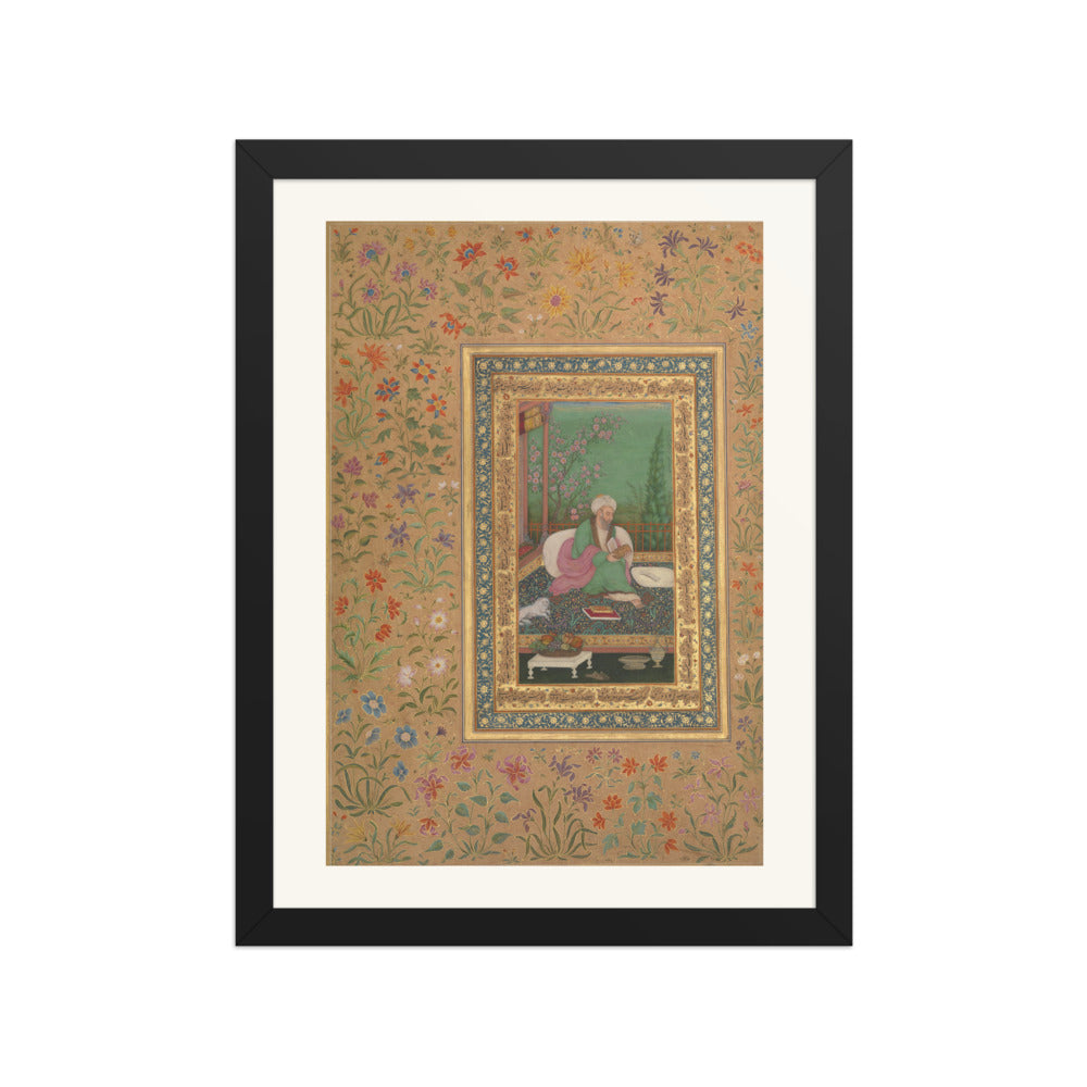 Haji Husain Bukhari — Folio from the Shah Jahan Album | Restored Mughal Wall Art — view 2