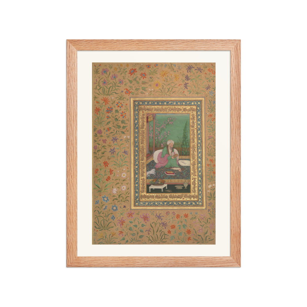 Haji Husain Bukhari — Folio from the Shah Jahan Album | Restored Mughal Wall Art — view 4