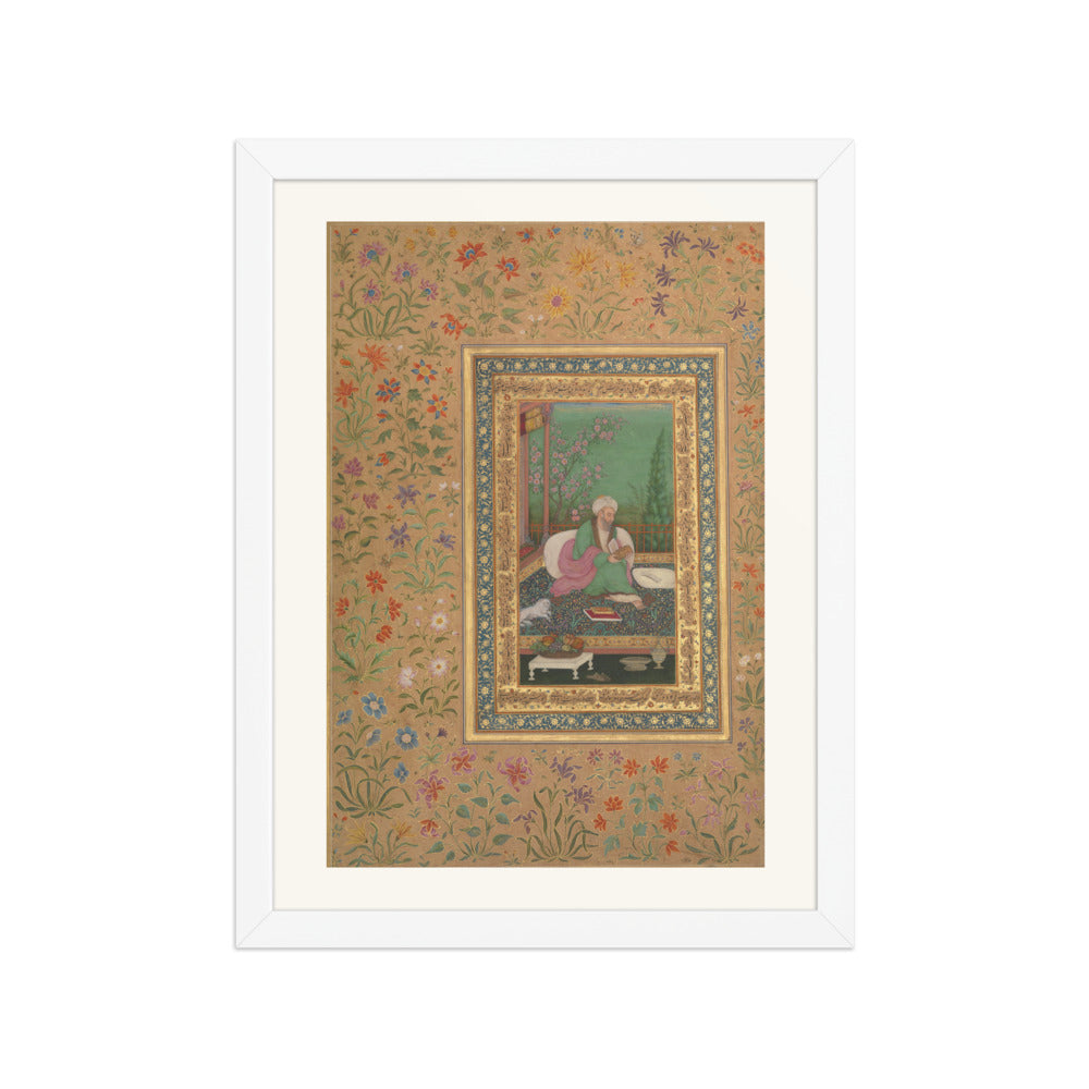 Haji Husain Bukhari — Folio from the Shah Jahan Album | Restored Mughal Wall Art — view 6