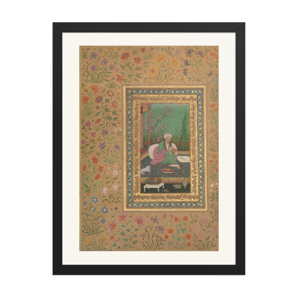 Haji Husain Bukhari — Folio from the Shah Jahan Album | Restored Mughal Wall Art — view 1