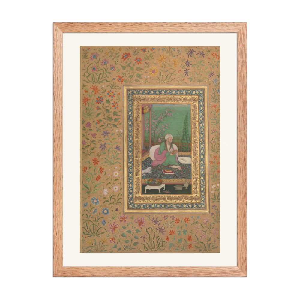 Haji Husain Bukhari — Folio from the Shah Jahan Album | Restored Mughal Wall Art — view 3