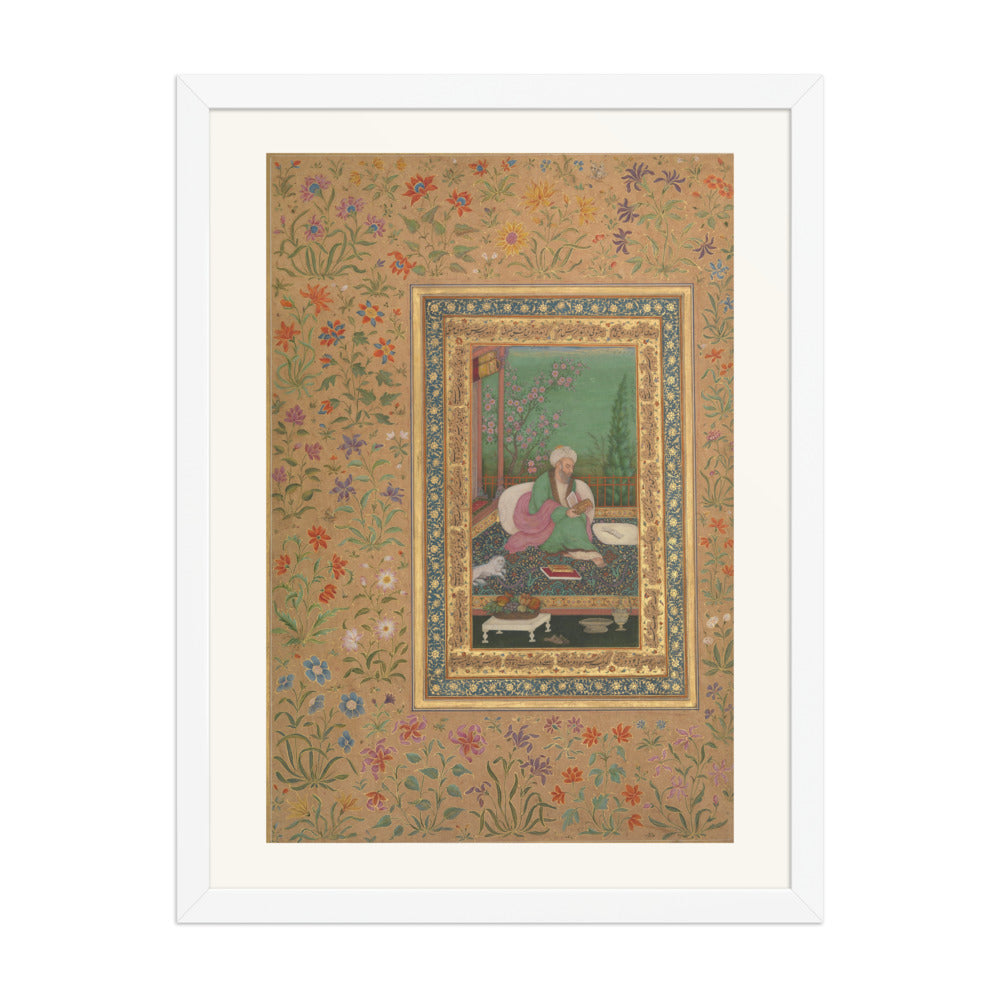 Haji Husain Bukhari — Folio from the Shah Jahan Album | Restored Mughal Wall Art — view 5