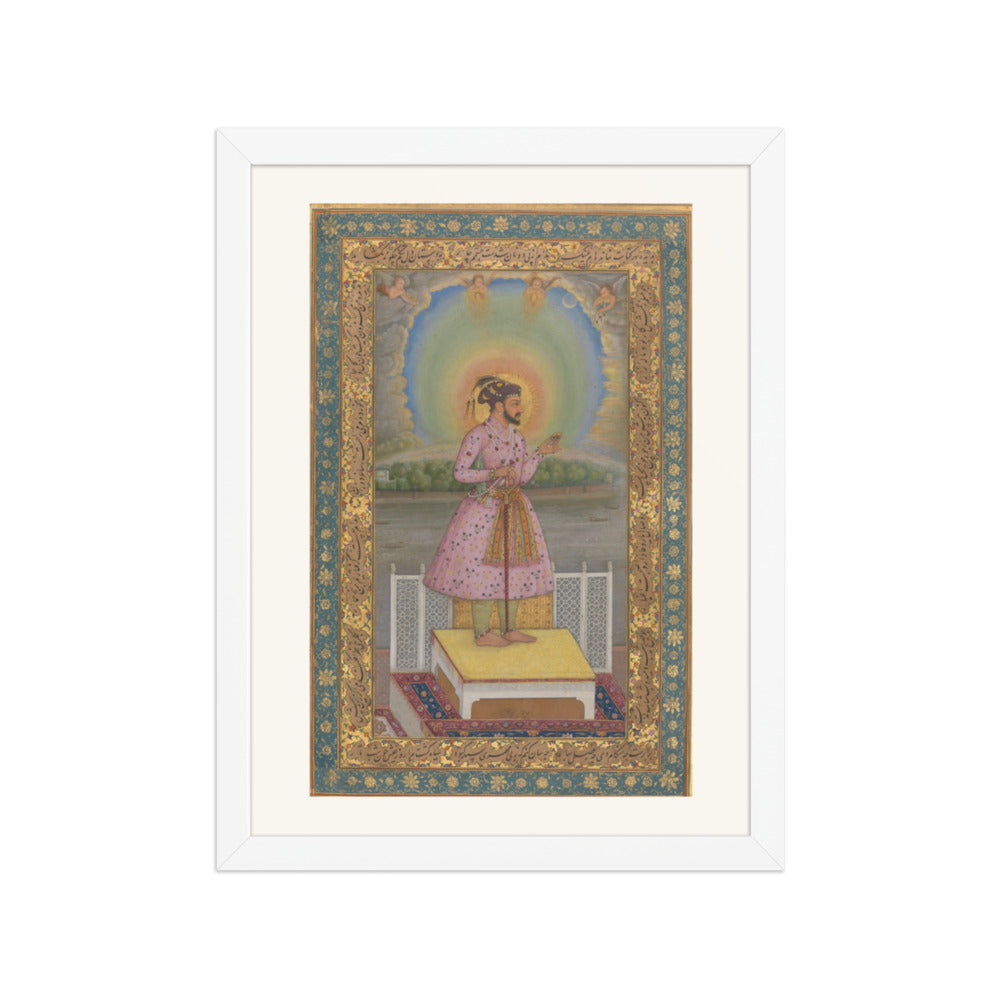 Shah Jahan on a Terrace, Holding a Pendant Set With His Portrait — Folio from the Shah Jahan Album — view 3