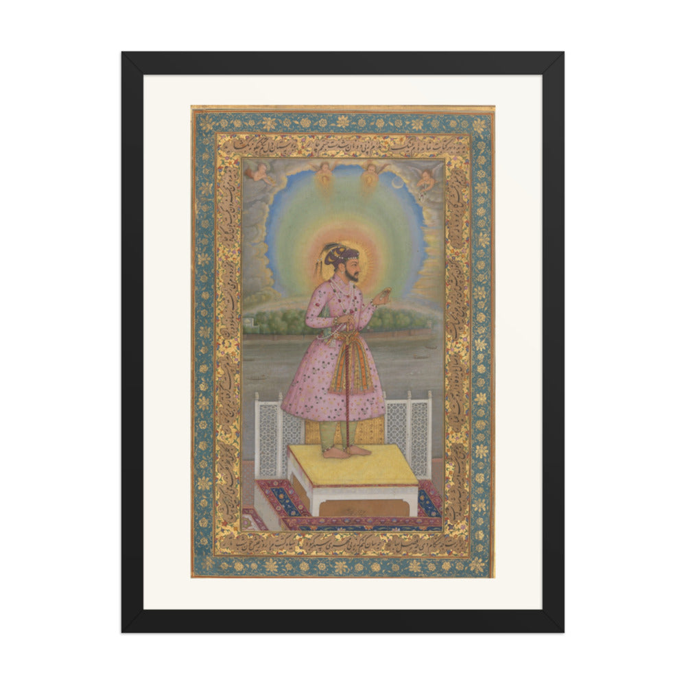 Shah Jahan on a Terrace, Holding a Pendant Set With His Portrait — Folio from the Shah Jahan Album — view 4