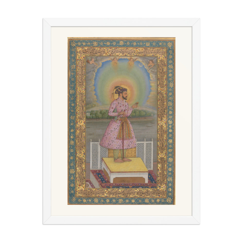Shah Jahan on a Terrace, Holding a Pendant Set With His Portrait — Folio from the Shah Jahan Album — view 6