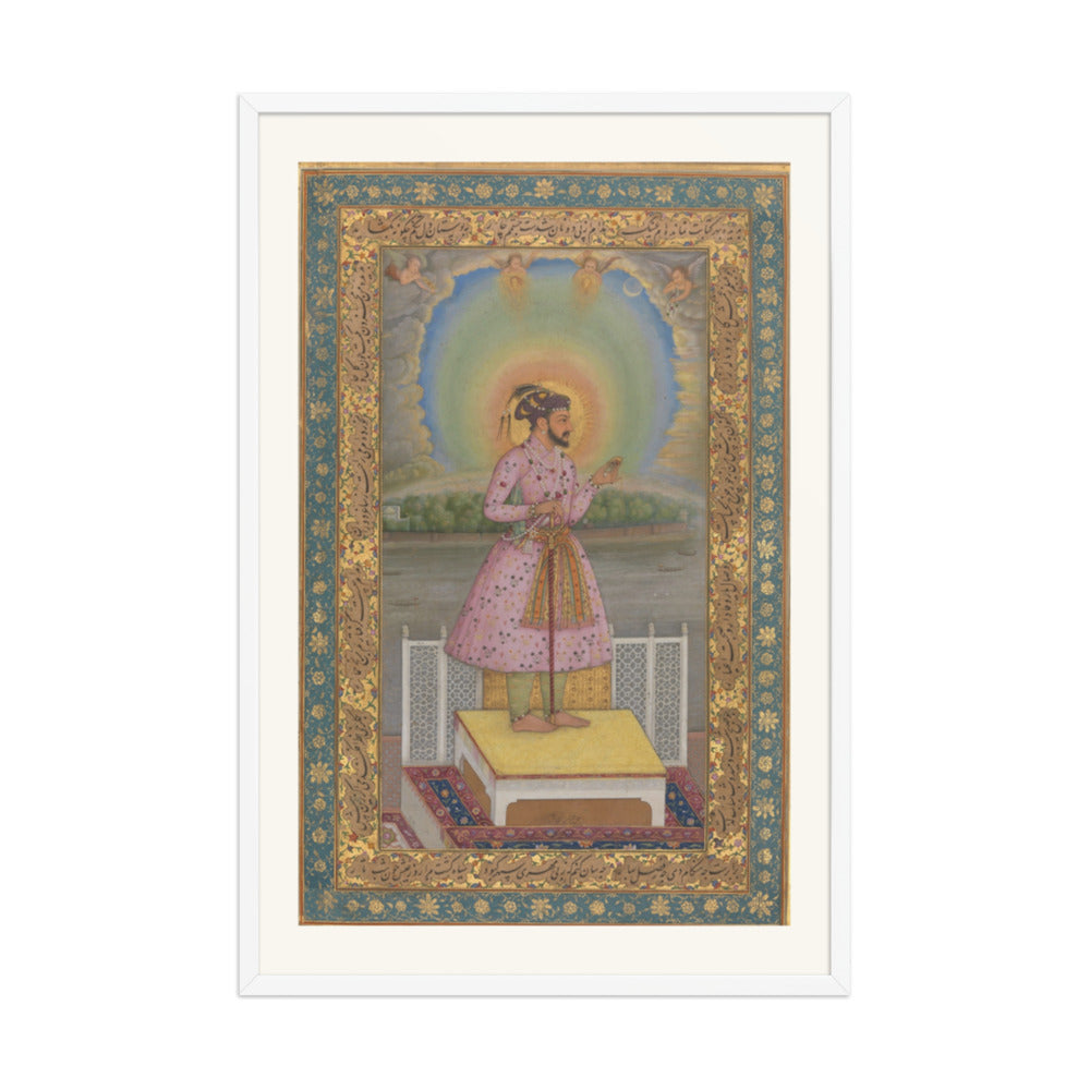 Shah Jahan on a Terrace, Holding a Pendant Set With His Portrait — Folio from the Shah Jahan Album — view 9