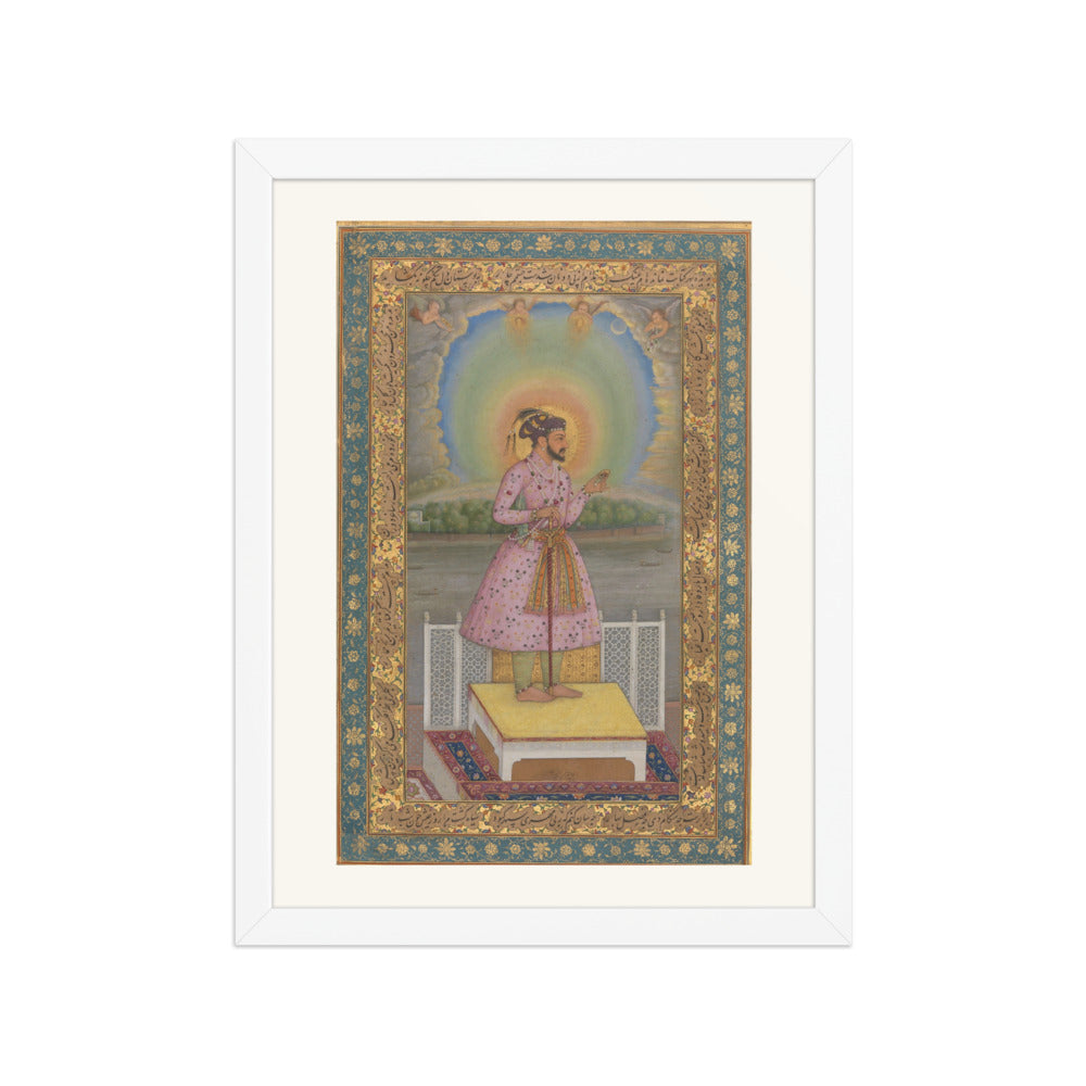 Shah Jahan on a Terrace, Holding a Pendant Set With His Portrait — Folio from the Shah Jahan Album — view 6