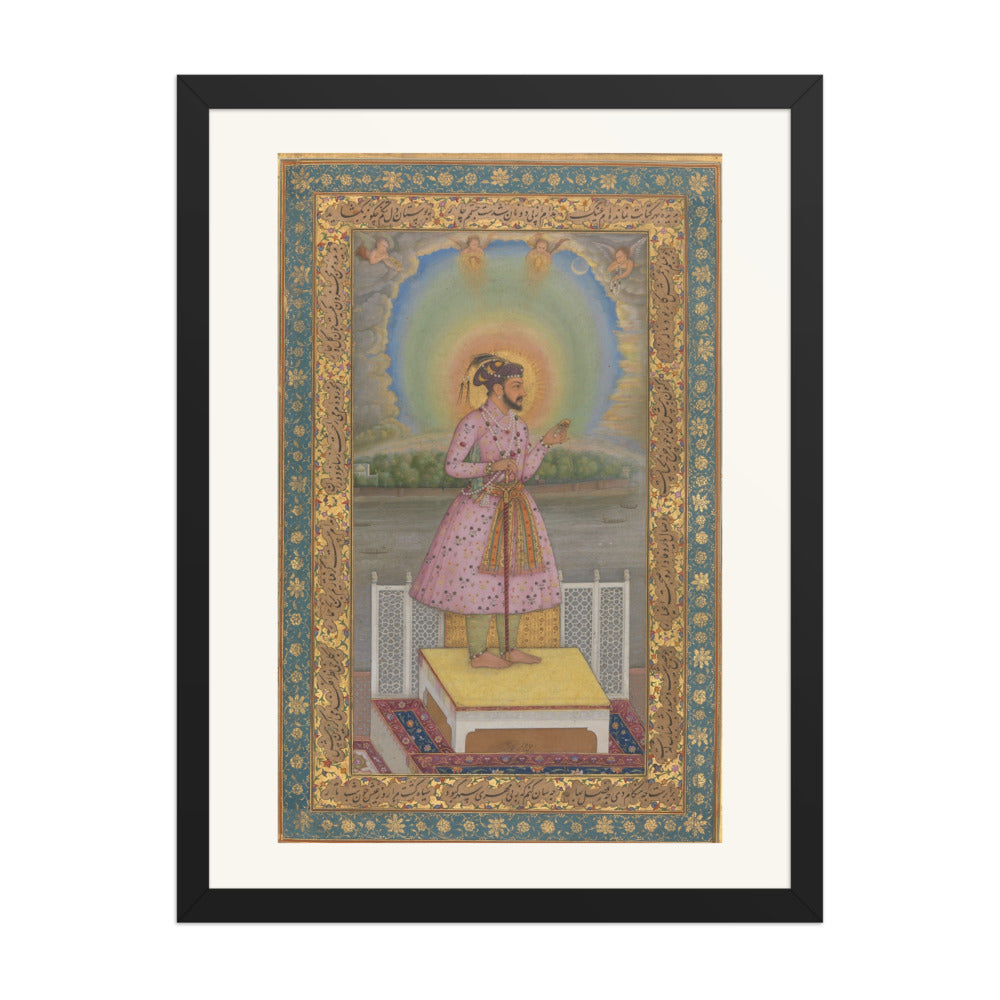 Shah Jahan on a Terrace, Holding a Pendant Set With His Portrait — Folio from the Shah Jahan Album — view 1