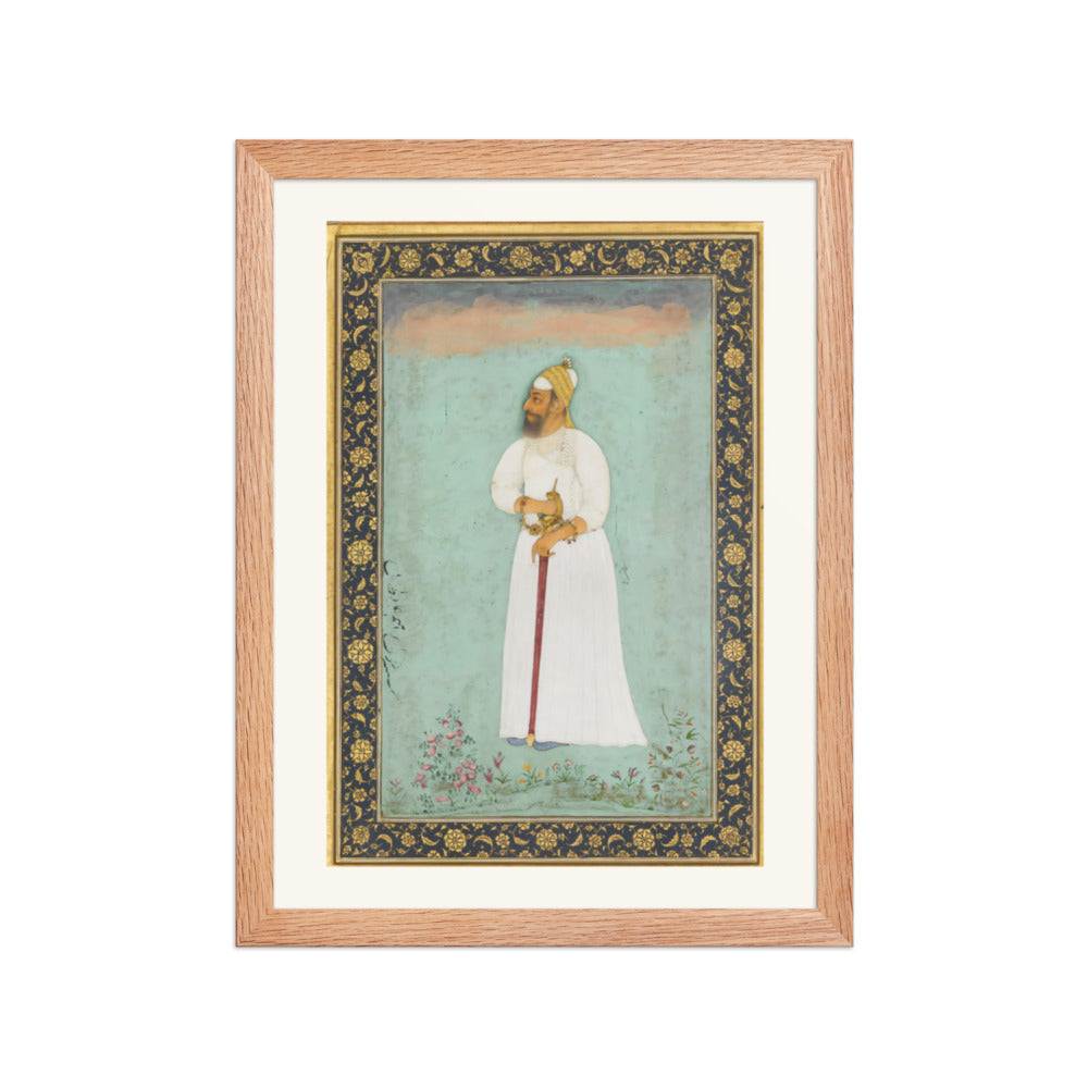 Portrait of Ibrahim 'Adil Shah II of Bijapur | Restored Mughal Wall Art — view 2
