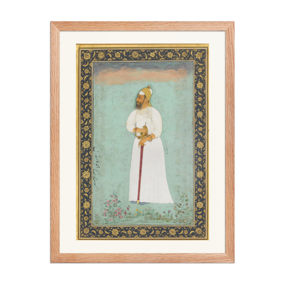 Portrait of Ibrahim 'Adil Shah II of Bijapur | Restored Mughal Wall Art — view 5