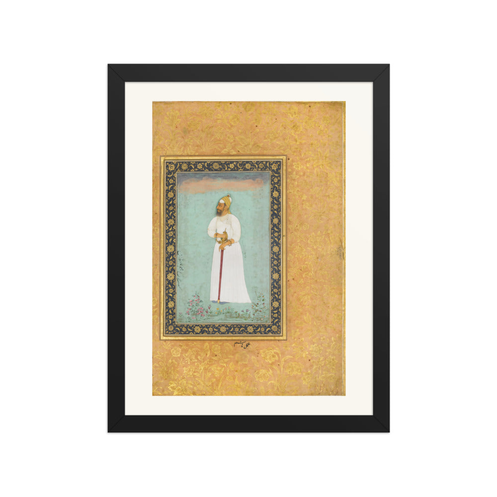 Portrait of Ibrahim 'Adil Shah II of Bijapur | Restored Mughal Wall Art — view 2