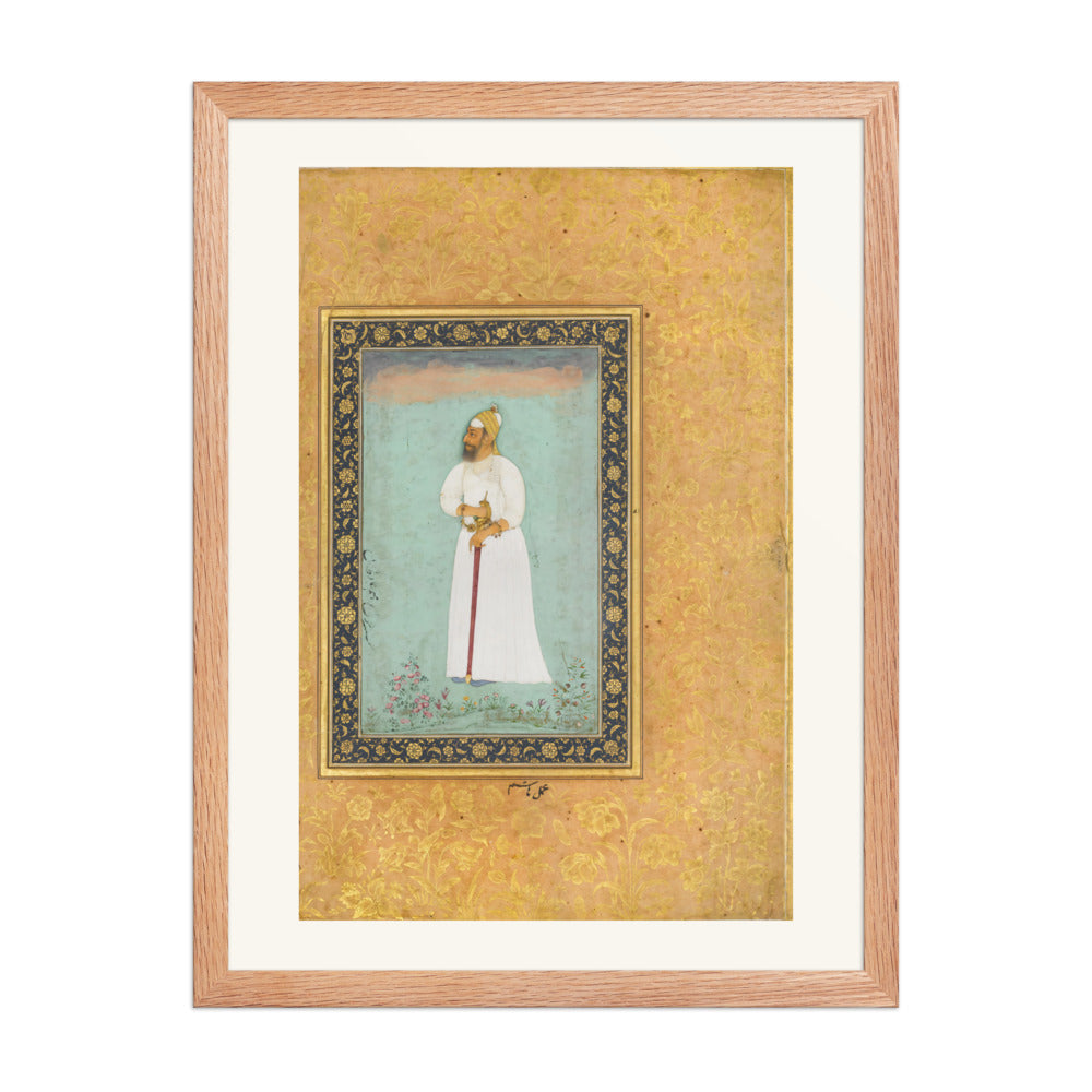 Portrait of Ibrahim 'Adil Shah II of Bijapur | Restored Mughal Wall Art — view 3