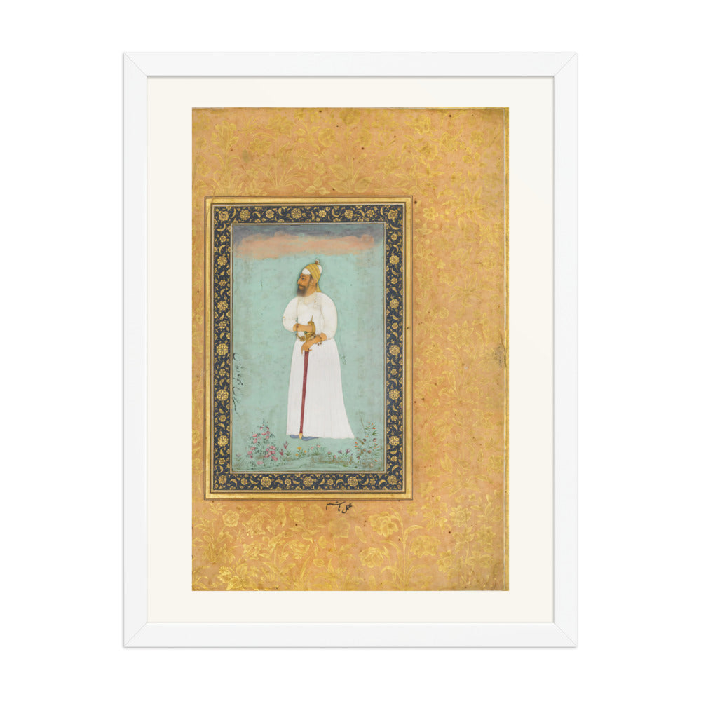 Portrait of Ibrahim 'Adil Shah II of Bijapur | Restored Mughal Wall Art — view 5
