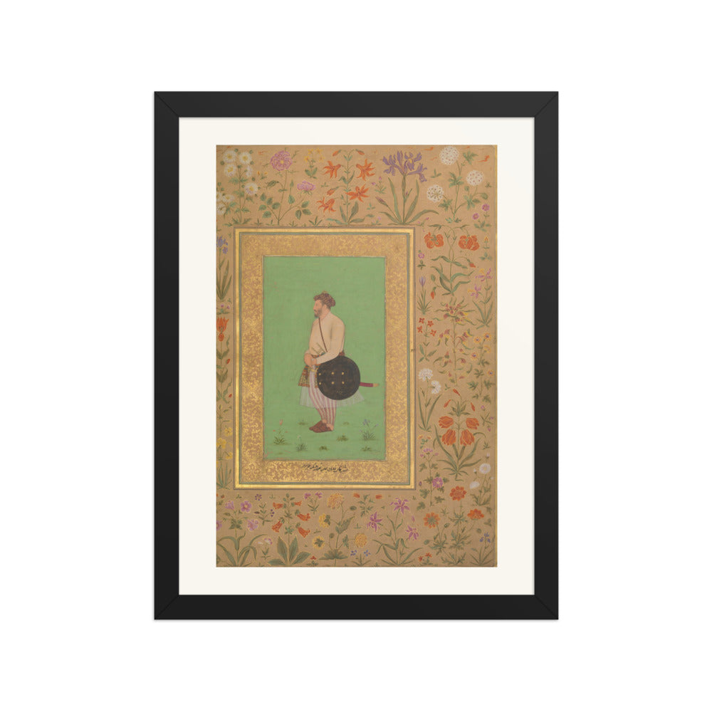 Portrait of Khan Dauran Bahadur Nusrat Jang | Restored Mughal Wall Art — view 2
