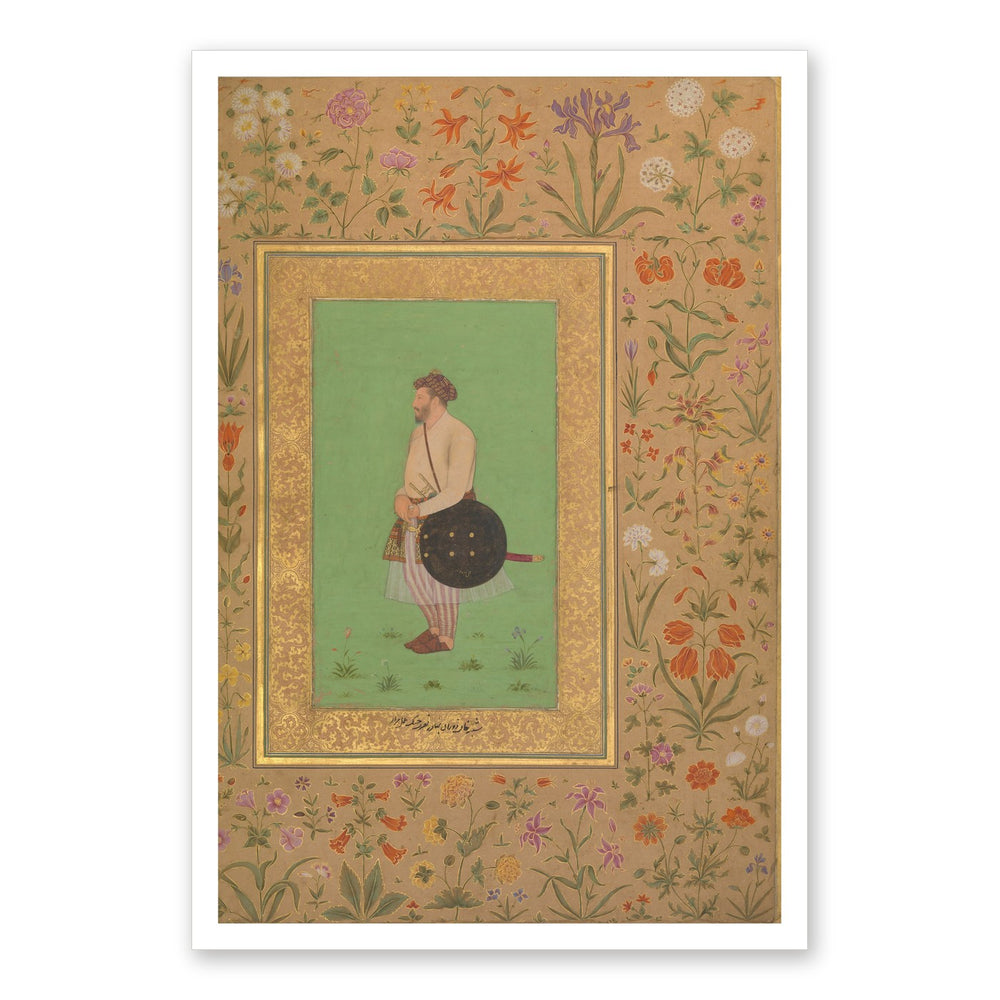 Portrait of Khan Dauran Bahadur Nusrat Jang | Restored Mughal Wall Art — view 7