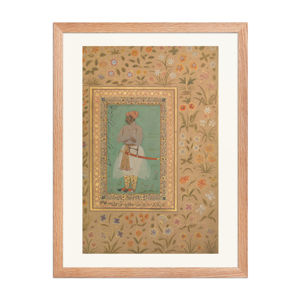 Portrait of Maharaja Bhim Kanwar | Restored Mughal Wall Art — view 3