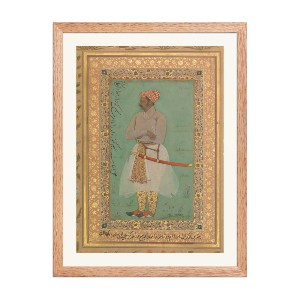 Portrait of Maharaja Bhim Kanwar | Restored Mughal Wall Art — view 5