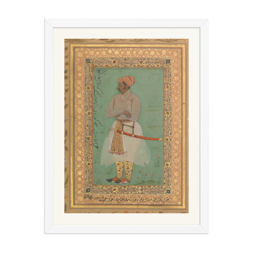 Portrait of Maharaja Bhim Kanwar | Restored Mughal Wall Art — view 6