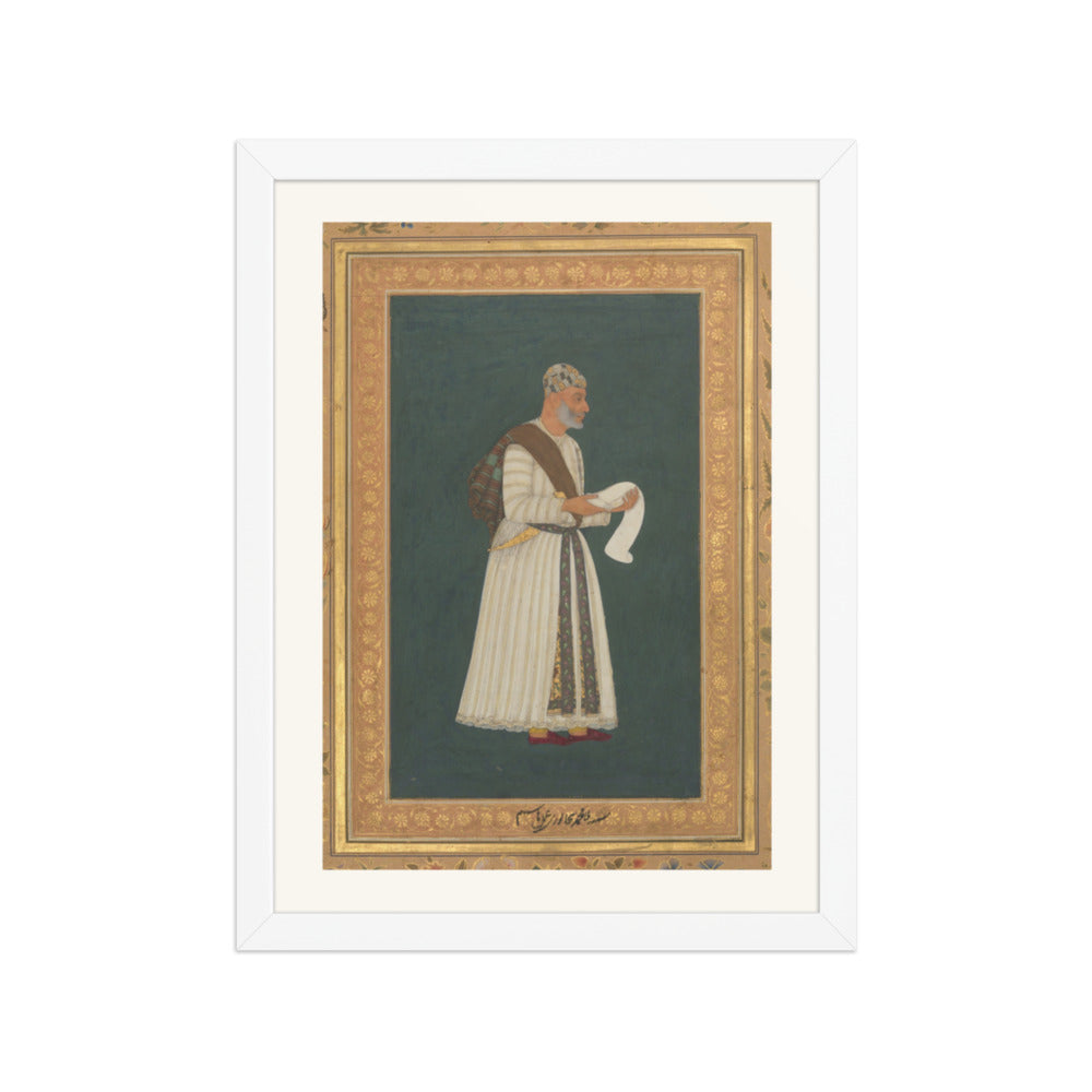 Portrait of Mulla Muhammad Khan Vali of Bijapur | Restored Mughal Wall Art — view 3