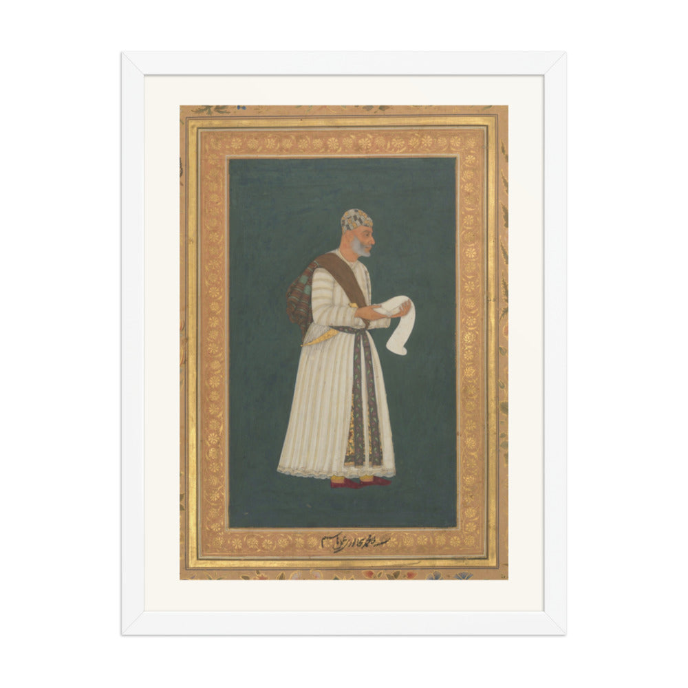 Portrait of Mulla Muhammad Khan Vali of Bijapur | Restored Mughal Wall Art — view 6