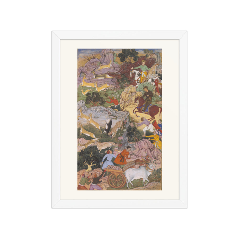Akbar Hunting with Cheetahs — Akbarnama Folio | Restored Mughal Wall Art — view 6