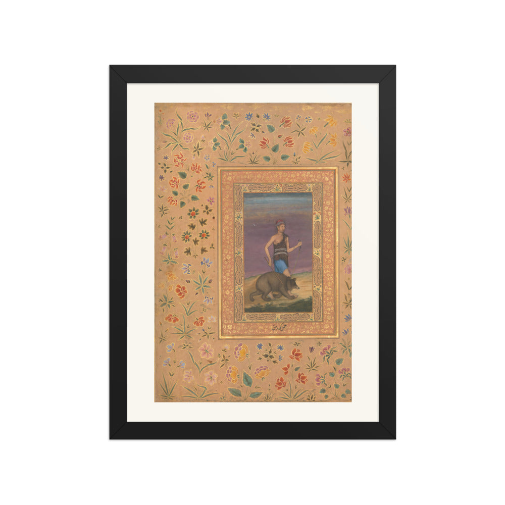 Dervish Leading a Bear — Restored Mughal Wall Art — view 2
