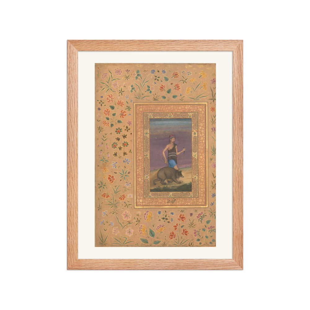 Dervish Leading a Bear — Restored Mughal Wall Art — view 4