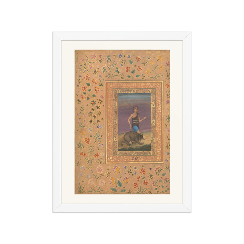 Dervish Leading a Bear — Restored Mughal Wall Art — view 6