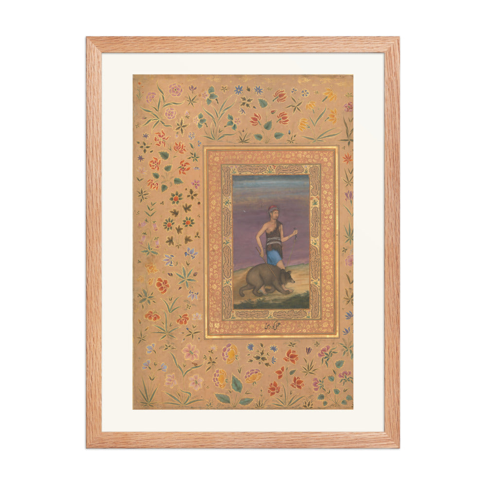 Dervish Leading a Bear — Restored Mughal Wall Art — view 3