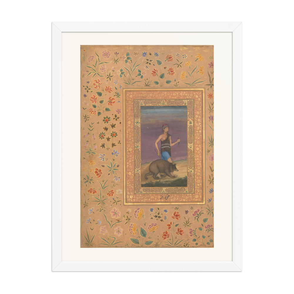 Dervish Leading a Bear — Restored Mughal Wall Art — view 5