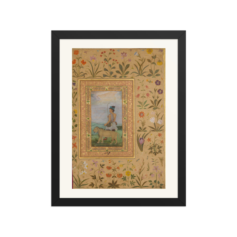 Dervish With a Lion | Restored Mughal Wall Art — view 2
