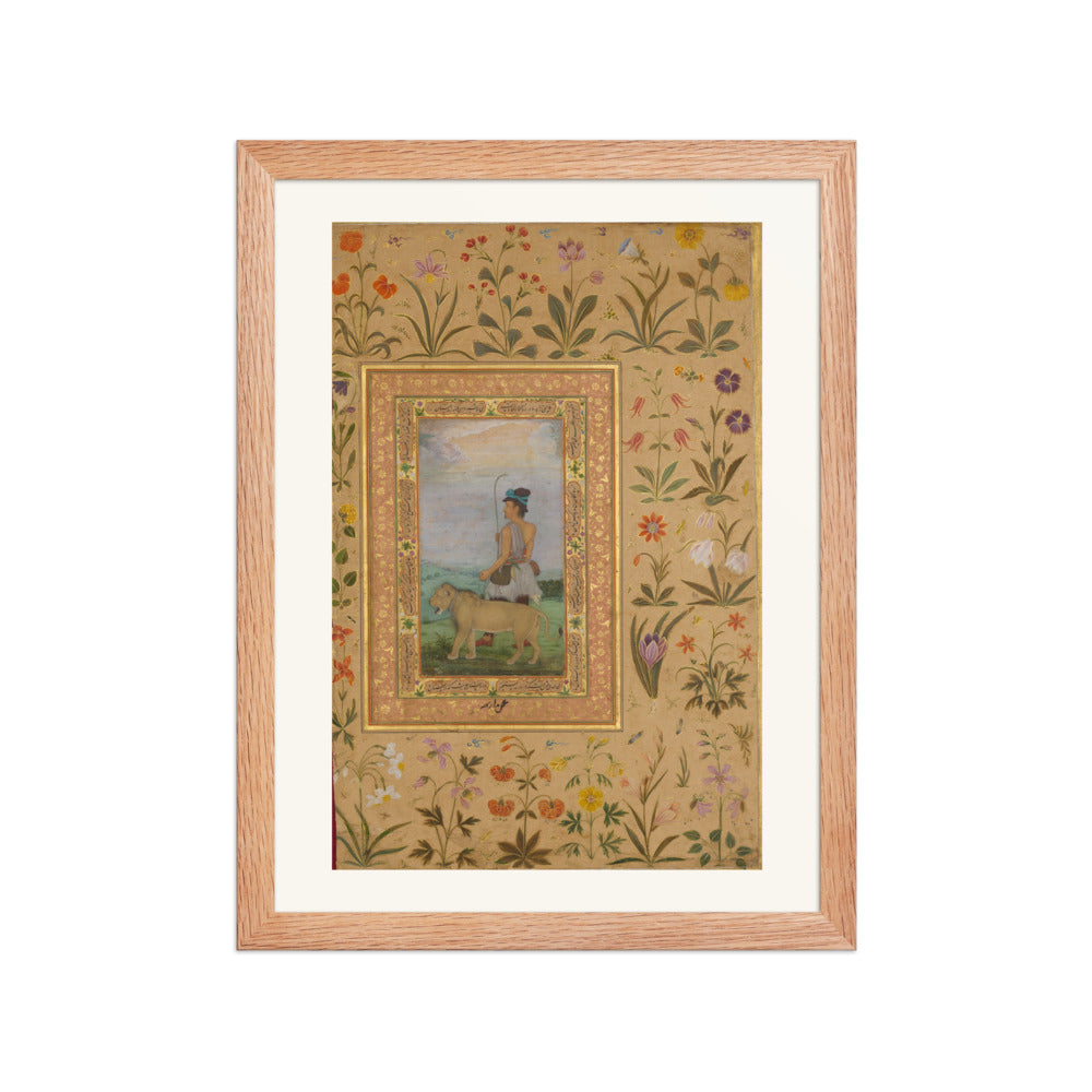 Dervish With a Lion | Restored Mughal Wall Art — view 4