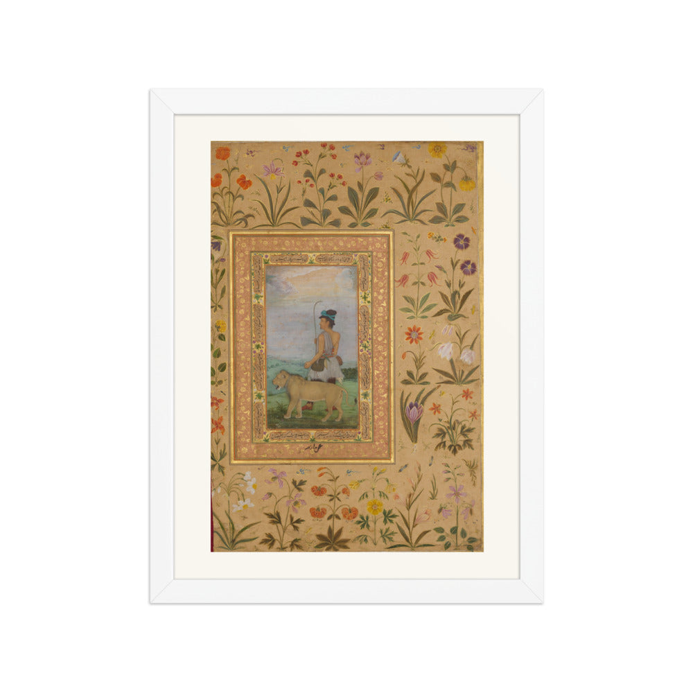 Dervish With a Lion | Restored Mughal Wall Art — view 6