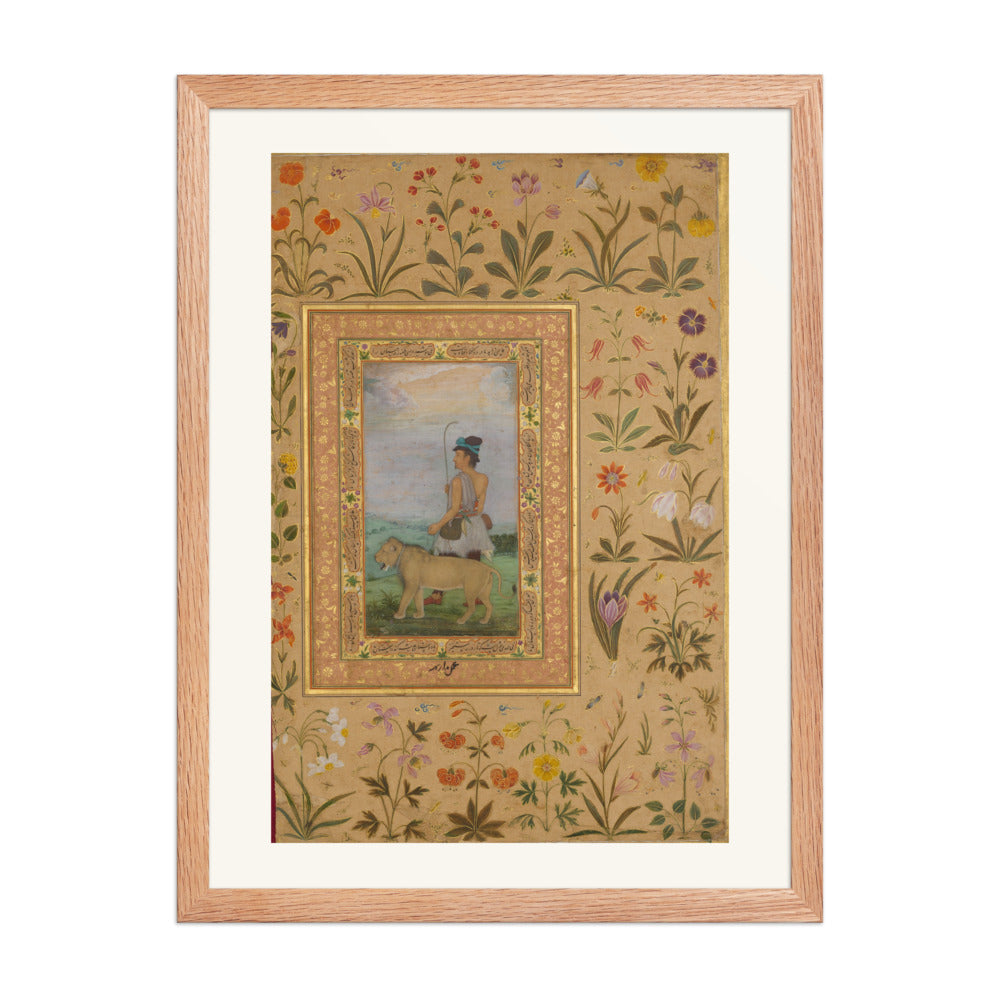 Dervish With a Lion | Restored Mughal Wall Art — view 3