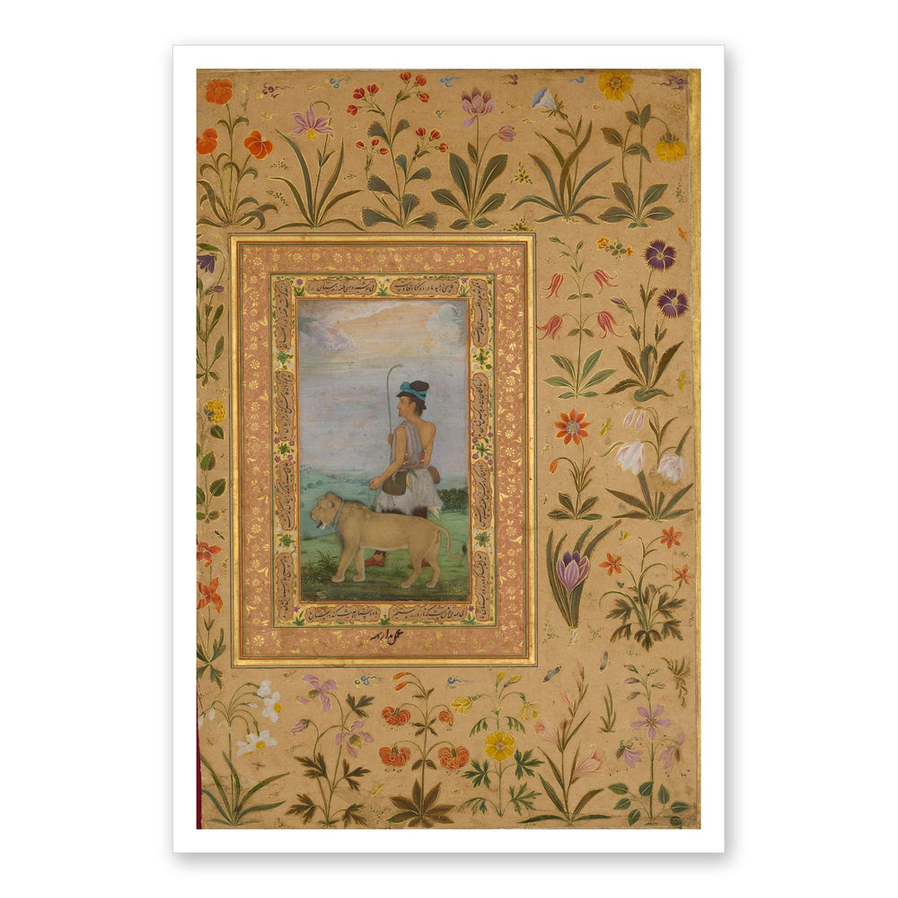 Dervish With a Lion | Restored Mughal Wall Art — view 7