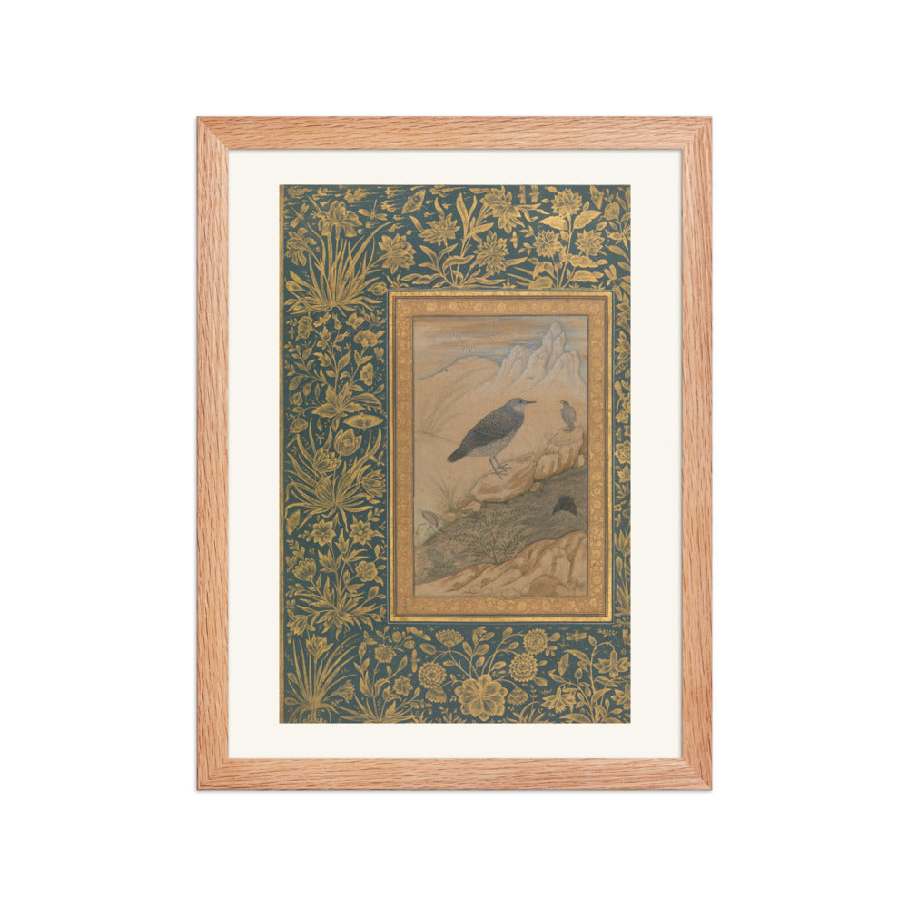 Diving Dipper and Other Birds | Restored Mughal Wall Art — view 4