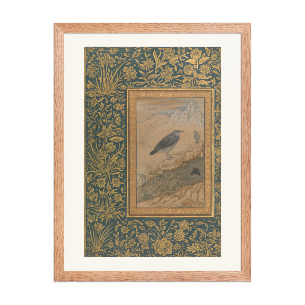 Diving Dipper and Other Birds | Restored Mughal Wall Art — view 3