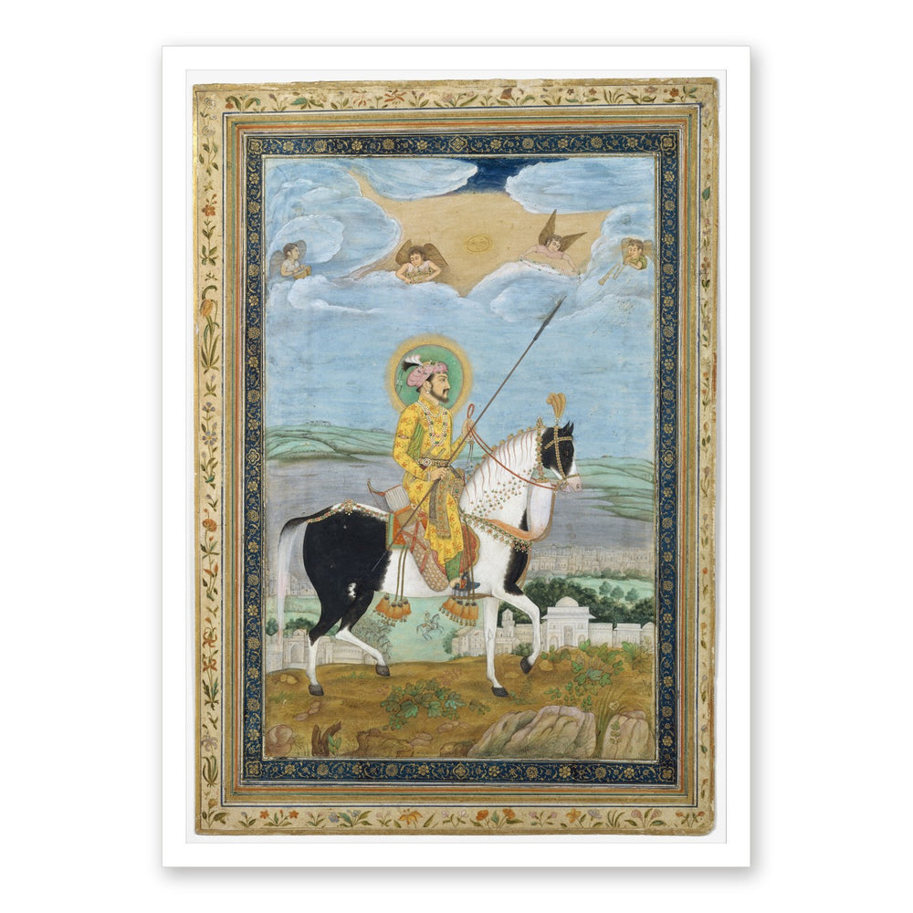 Portrait of Shah Jahan on Horseback | Restored Mughal Wall Art — view 7
