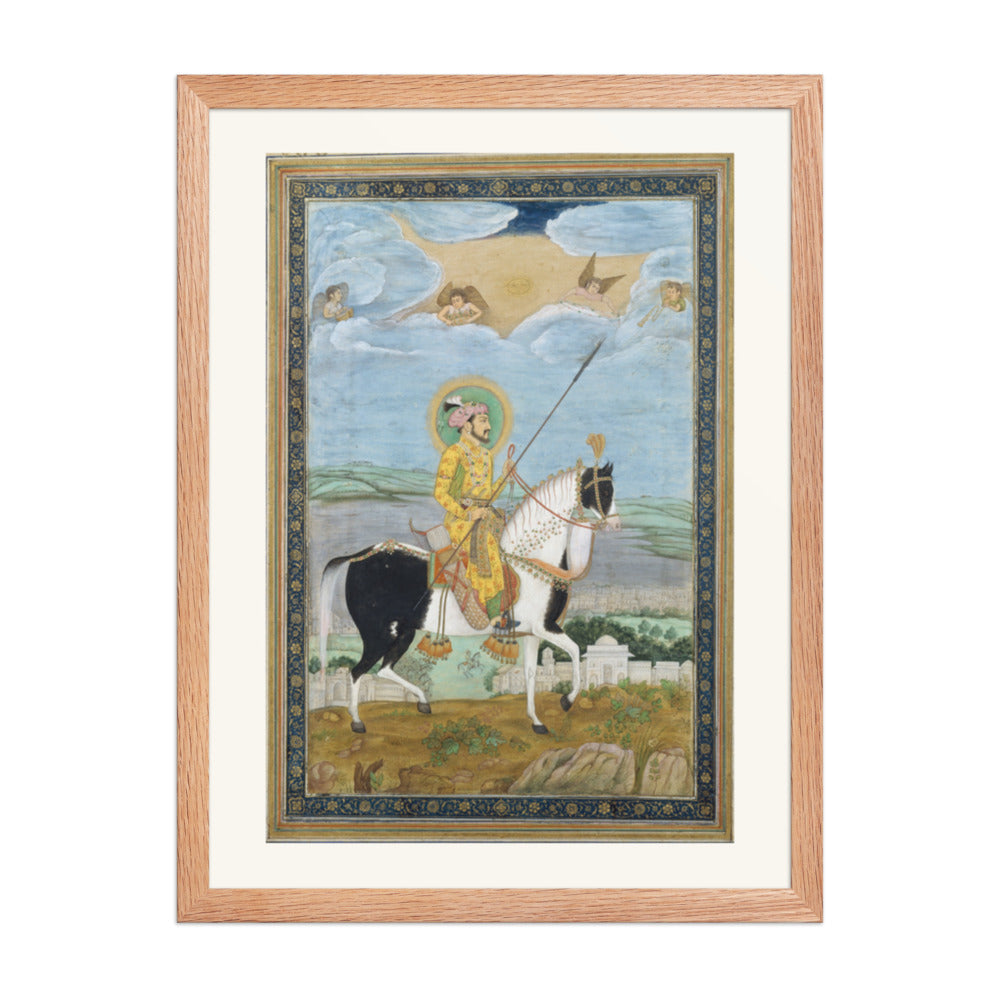 Portrait of Shah Jahan on Horseback | Restored Mughal Wall Art — view 5